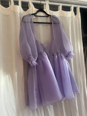Selke Bandeau Puff mini dress in discontinued lavender/lilac never worn